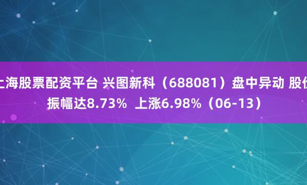上海股票配资平台 兴图新科（688081）盘中异动 股价振幅达8.73%  上涨6.98%（06-13）